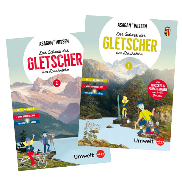Mini-Forscherhefte über den Hallstätter Gletscher mit altersgerechten Informationen und Experimenten.